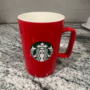 Starbucks Holiday 2021 Red Christmas 14 Oz Coffee Cup/Mug Green Logo